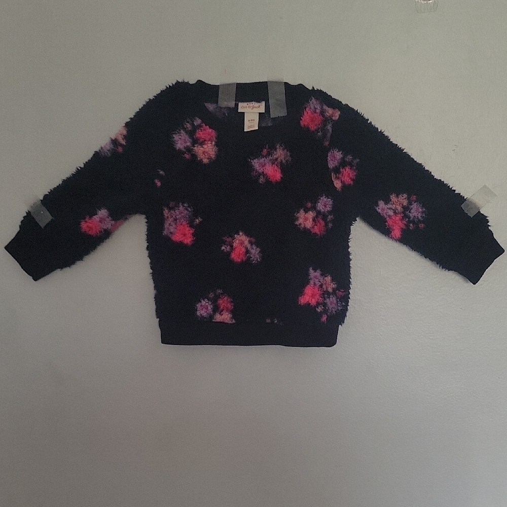 Cat & Jack Kids Black Sweater with Pink Accents